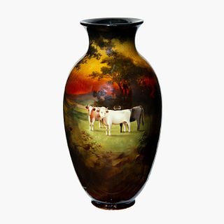 Royal Doulton Antique Vase of Cattle in Meadow