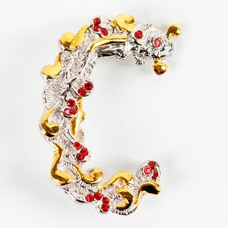 Erte Art Jewelry, C The Letter Pendant / Brooch