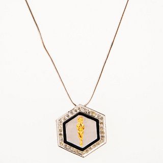 Erte Art Jewelry, I The Letter Hexagonal Pendant
