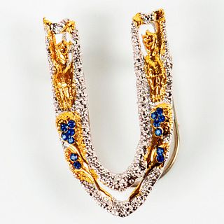Erte Art Jewelry, U The Letter Pendant / Brooch