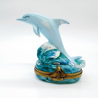 Dolphin - Limoges Trinket Box