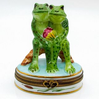 Frog Couple in Love - Limoges Trinket Box