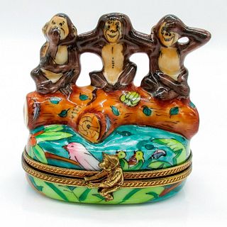 Three Wise Monkeys - Limoges Trinket Box