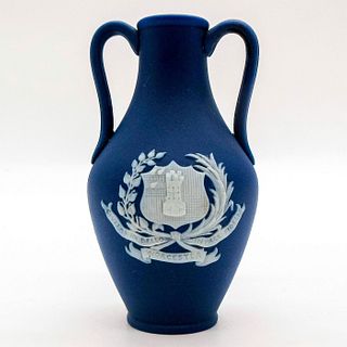 Wedgwood Blue Jasperware, Miniature Commemorative Vase
