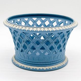 Rare Wedgwood Pale Blue Jasperware Open Weave Bowl