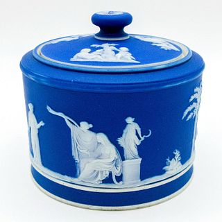 Wedgwood Blue Jasperware, Sugar Box and Lid
