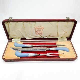 Wedgwood Blue Jasperware, Handled Carving Cutlery Set