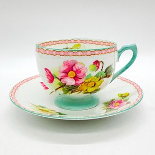 2pc Shelley England Cup and Saucer, Begonia