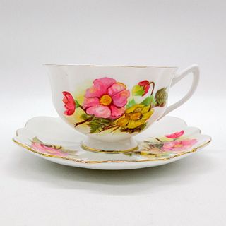 2pc Shelley England Cup and Saucer, Begonia