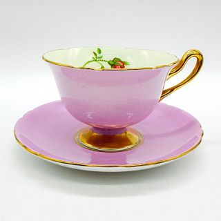 2pc Shelley England Cup and Saucer, English Rose