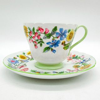 2pc Shelley England Cup and Saucer, Hedgerow