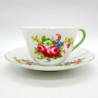 2pc Shelley England Cup and Saucer, Hulmes Rose