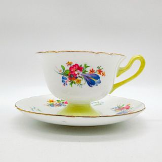 2pc Shelley England Cup and Saucer, Mixed Floral