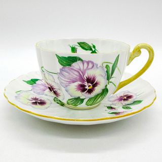 2pc Shelley England Cup and Saucer, Pansy