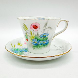 2pc Shelley England Cup and Saucer, Poppy 0136
