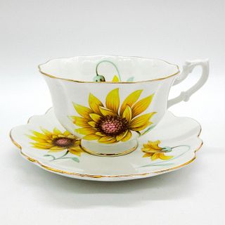 2pc Shelley England Cup and Saucer, Sunflower