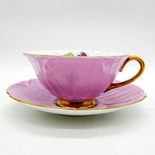 2pc Shelley England Lavender Cup and Saucer, Violets