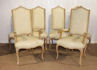 SET OF 6 FRENCH DISTRESSED DINING ROOM CHAIRS