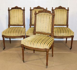 SET OF 4 LOUIS XVI STYLE SIDE CHAIRS