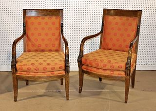 PAIR OF REGENCY STYLE ARM CHAIRS