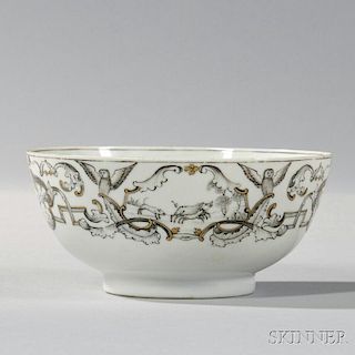 Small Export Porcelain "Diana Goddess of the Hunt" Bowl