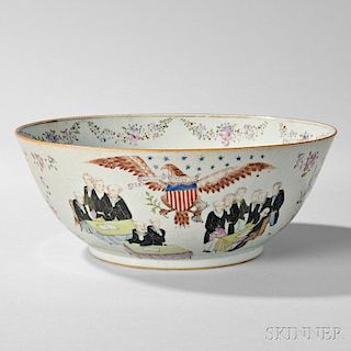 Export Porcelain "THE DECLARATION OF INDEPENDENCE" Punch Bowl