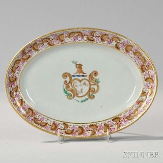 Small Oval Armorial Export Porcelain Platter