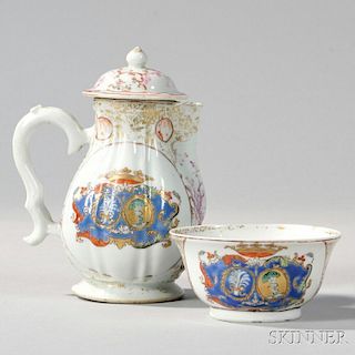 Two Pieces of Armorial Export Porcelain