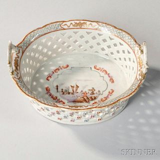 Oval Export Porcelain Fruit Basket