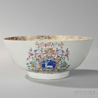 Armorial Export Porcelain Punch Bowl