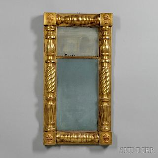 Gilt-gesso and Wood Split-baluster Mirror