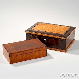 Two Figured Wood Boxes