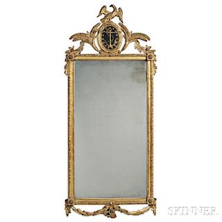Neoclassical Gilt-gesso and Carved Wood Mirror