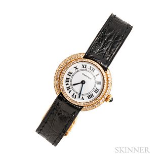 Cartier 18kt Gold and Diamond "Vendome" Wristwatch