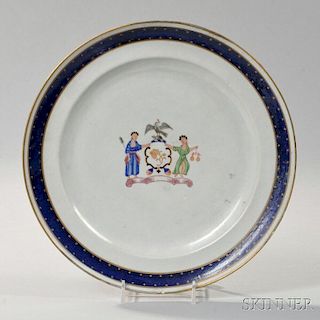 Export Porcelain Arms of New York Dinner Plate