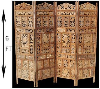 Large Indonesian Finely Carved Screen