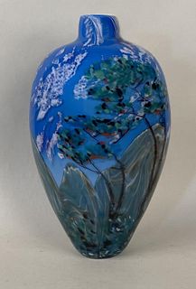Hawaiian Large Multi-Colored Art Glass Vase