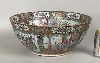 Large Chinese Famille Rose Porcelain Punch Bowl