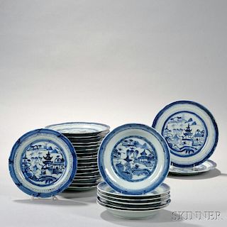Twenty-six Canton Plates