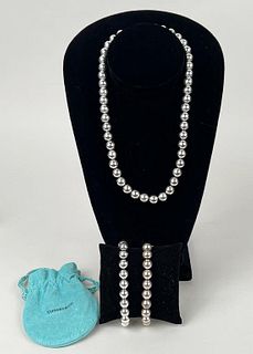 Tiffany & Co Sterling Necklace & Two Bracelets