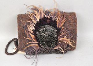Vintage Wool/Feathered Muff