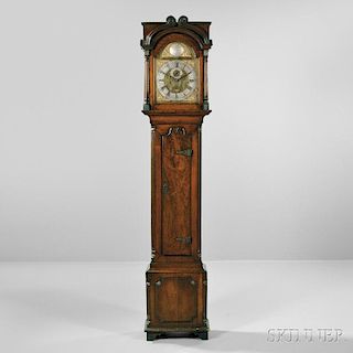 Carved Walnut Tall Case Clock