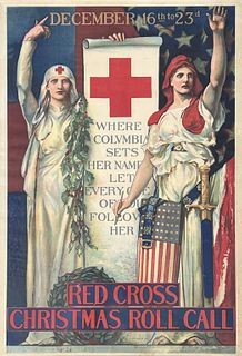 WWI Red Cross Lithographic Poster