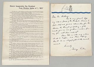 George Cukor Signed Letter