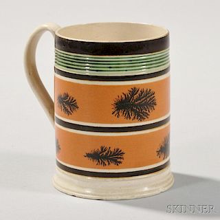 Mocha-decorated Creamware Pint Mug