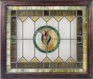 Framed Stained Glass Window Panel