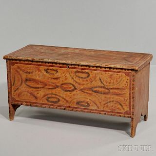 Paint-decorated Pine Six-board Blanket Chest