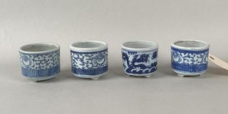 Group Four Chinese B/W Porcelain Brush Pots