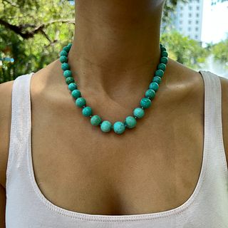14k Jade Turquoise Bead NecklaceÂ 