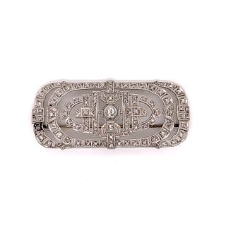 Art Deco Platinum Diamond Bar BroochÂ 